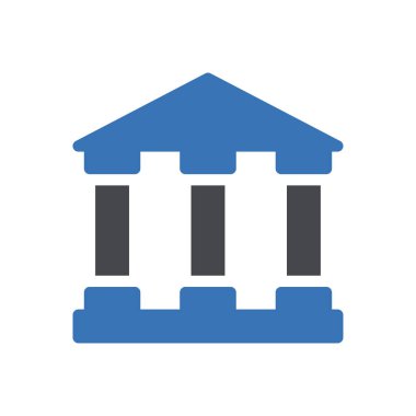 Saydam bir arkaplan üzerinde banka vektör illüstrasyonu. Konsept ve grafik tasarımı için özel kalite semboller..