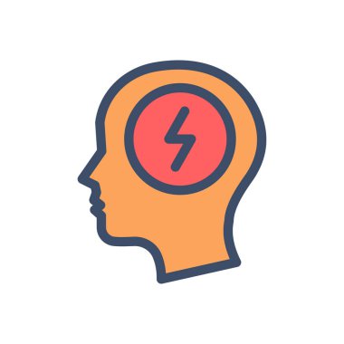 Şeffaf bir arkaplan üzerinde zihin gücü vektör illüstrasyonu. Konsept ve grafik tasarım için premium kalite simgeleri..