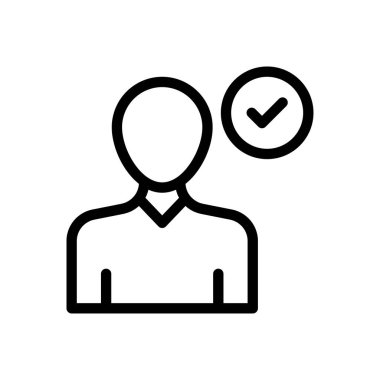 Şeffaf bir arkaplanda kullanıcı vektör çizimi. Konsept ve grafik tasarımı için ince çizgi simgesi..