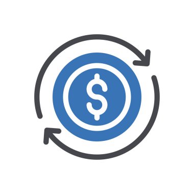 Saydam bir arkaplanda dolar vektör illüstrasyonu. Konsept ve grafik tasarım simgeleri için kaliteli semboller..