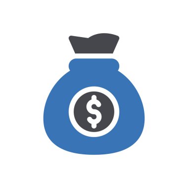 Saydam bir arkaplanda dolar çanta vektör illüstrasyonu. Konsept ve grafik tasarım simgeleri için kaliteli semboller..