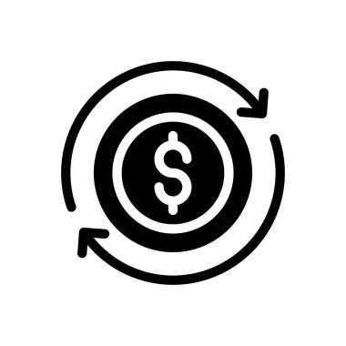 Saydam bir arkaplanda dolar vektör illüstrasyonu. Konsept ve grafik tasarım simgeleri için kaliteli semboller..