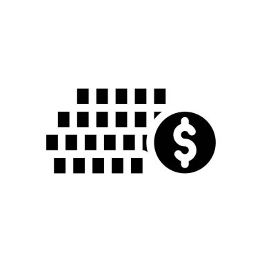 Saydam bir arkaplanda dolar vektör illüstrasyonu. Konsept ve grafik tasarım simgeleri için kaliteli semboller..