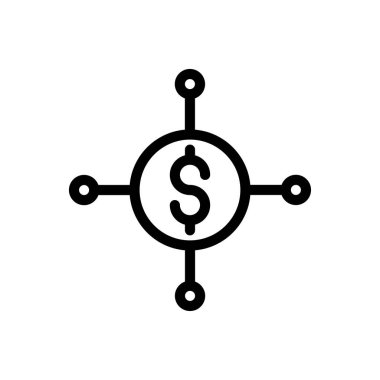 Saydam bir arkaplanda dolar ağ vektör illüstrasyonu. Konsept ve grafik tasarım için ince çizgi simgesi..