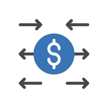 Saydam bir arkaplanda dolar vektör illüstrasyonu. Konsept ve grafik tasarım simgeleri için kaliteli semboller..