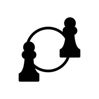 Saydam bir arkaplan üzerinde satranç vektör çizimi. Konsept ve grafik tasarımı için özel kalite semboller..