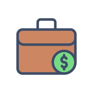 Şeffaf bir arkaplan üzerinde evrak çantası vektör çizimi. Konsept ve grafik tasarımı için birinci sınıf kalite simgeler..