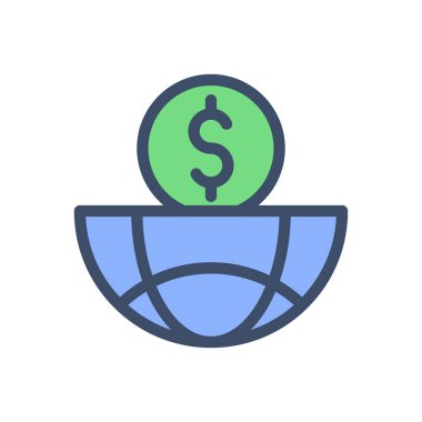 Şeffaf bir arkaplan üzerinde küresel vektör çizimi. Konsept ve grafik tasarımı için kaliteli semboller.. 