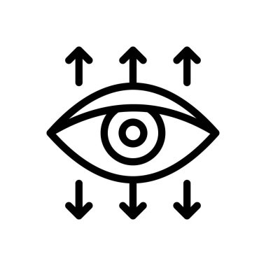 Şeffaf bir arkaplanda göz vektör çizimi. Konsept ve grafik tasarım için ince çizgi simgesi..