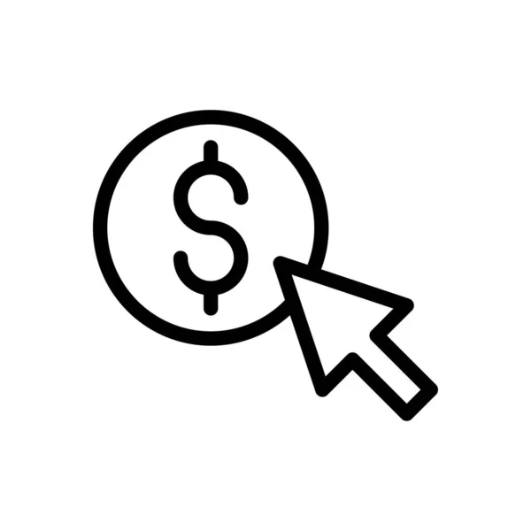 Dollar Click Vector Illustration Transparent Background Premium Quality Symbols Thin — Stock Vector