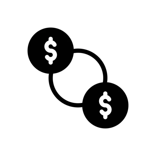Dollar Exchange Vector Illustration Transparent Background Premium Quality Symbols Glyphs — Stock Vector