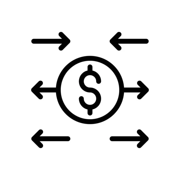 Ilustração Vetor Dólar Fundo Transparente Símbolos Qualidade Premium Ícone Linha — Vetor de Stock