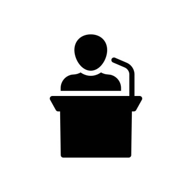 Lider, şeffaf bir arkaplanda vektör illüstrasyonunu konuşur. Konsept ve grafik tasarımı için en iyi kalite sembolleri..