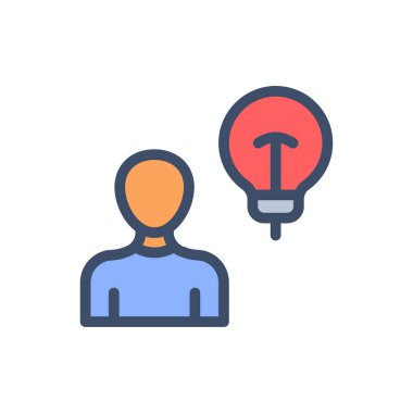 Şeffaf bir arkaplan üzerinde kullanıcı fikri vektör illüstrasyonu. Konsept ve grafik tasarımı için prim kalite simgeleri..