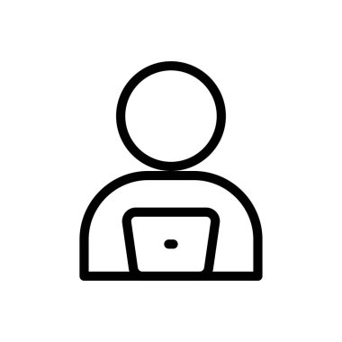 Şeffaf bir arkaplanda kullanıcı vektör çizimi. Konsept ve grafik tasarımı için ince çizgi simgesi..