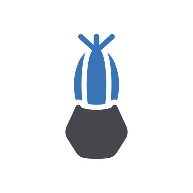 Saydam bir arkaplan üzerinde kaktüs vektör illüstrasyonu. Konsept ve grafik tasarımı için özel kalite semboller..