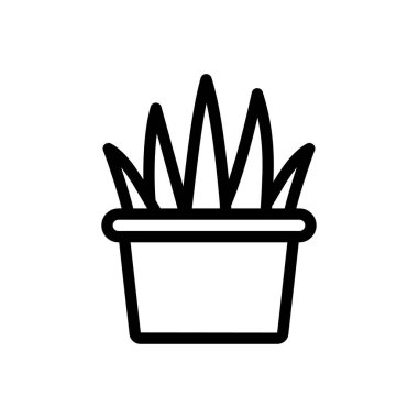 Saydam bir arkaplan üzerinde kaktüs vektör çizimi. Konsept ve grafik tasarımı için ince çizgi simgesi..