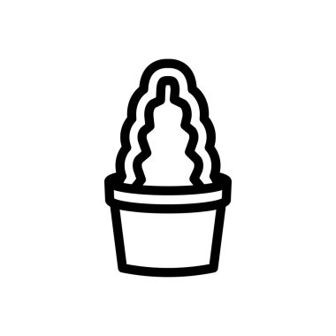 Saydam bir arkaplan üzerinde kaktüs vektör çizimi. Konsept ve grafik tasarımı için ince çizgi simgesi..