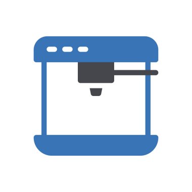 Saydam bir arkaplan üzerinde kahve üreticisi vektör çizimi. Konsept ve grafik tasarım simgeleri için kaliteli semboller..