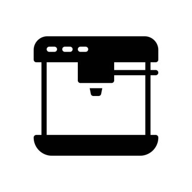 Saydam bir arkaplan üzerinde kahve üreticisi vektör çizimi. Konsept ve grafik tasarım simgeleri için kaliteli semboller..