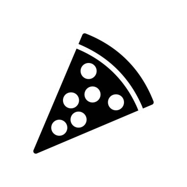 Şeffaf bir arkaplanda pizza vektör çizimi. Konsept ve grafik tasarım simgeleri için kaliteli semboller.. 