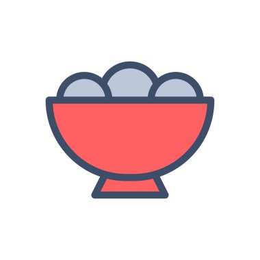 Saydam bir arkaplan üzerinde kase vektör illüstrasyonu. Konsept ve grafik tasarımı için birinci sınıf kalite simgeler..