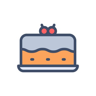 Şeffaf bir arkaplan üzerinde pasta vektör çizimi. Konsept ve grafik tasarım için mükemmel kalite simgeleri..