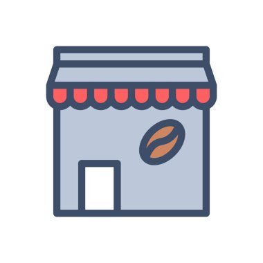 Şeffaf bir arkaplan üzerinde cafe vektör illüstrasyonu. Konsept ve grafik tasarımı için prim kalite simgeleri..