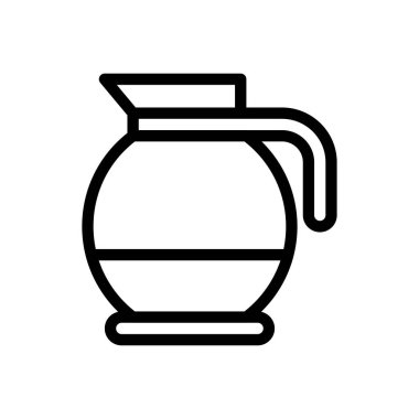 Şeffaf bir arkaplanda kahve ısıtıcısı vektör çizimi. Konsept ve grafik tasarım için ince çizgi simgesi..