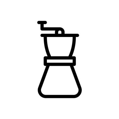 Saydam bir arkaplanda kahve makinesi vektör çizimi. Konsept ve grafik tasarım için ince çizgi simgesi..