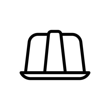 Şeffaf bir arkaplanda pasta vektör çizimi. Konsept ve grafik tasarım için ince çizgi simgesi.. 