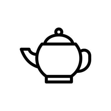 Şeffaf bir arkaplanda çay vektörü çizimi. Konsept ve grafik tasarım için ince çizgi simgesi.. 