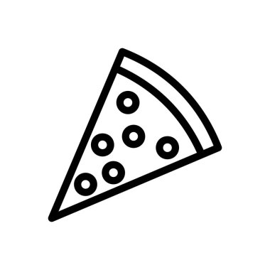 Saydam bir arkaplanda pizza vektör çizimi. Konsept ve grafik tasarım için ince çizgi simgesi.. 
