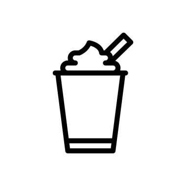 Şeffaf bir arkaplanda kahve vektörü çizimi. Konsept ve grafik tasarım için ince çizgi simgesi..