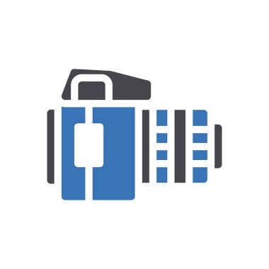 Şeffaf bir arkaplan üzerinde kamera vektör illüstrasyonu. Konsept ve grafik tasarım için mükemmel kalite semboller..