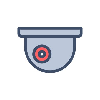 Saydam bir arkaplan üzerinde CCTV vektör illüstrasyonu. Konsept ve grafik tasarımı için premium kalite simgeleri..