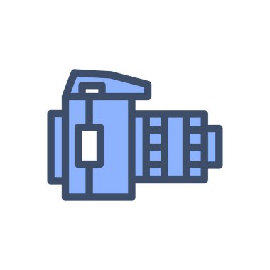 Şeffaf bir arkaplan üzerinde kamera vektör illüstrasyonu. Konsept ve grafik tasarım için birinci sınıf kalite simgeler..