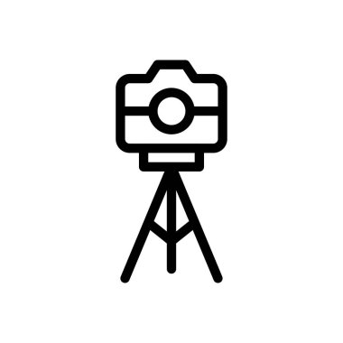 Şeffaf bir arkaplan üzerinde kamera vektör çizimi. Premium kalite semboller. Konsept ve grafik tasarım için ince çizgi simgesi. 