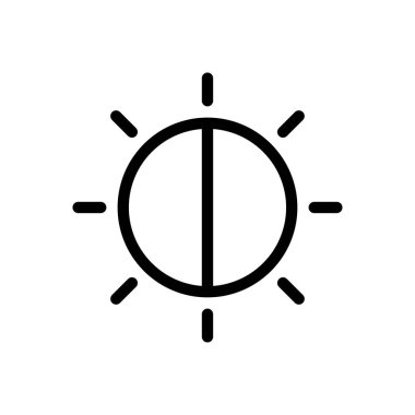 Şeffaf bir arkaplanda parlaklık vektör çizimi. Konsept ve grafik tasarımı için ince çizgi simgesi..