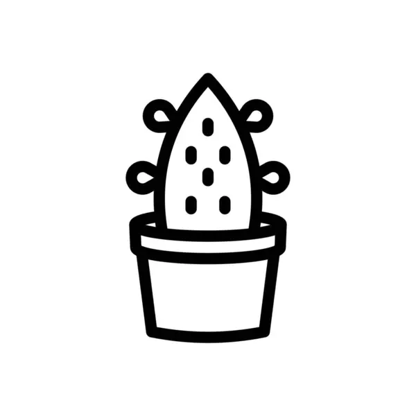 Cactus Vector Illustration Transparent Background Premium Quality Symbols Thin Line —  Vetores de Stock