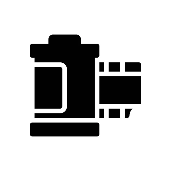Camera Reel Vector Illustration Transparent Background Premium Quality Symbols Glyphs —  Vetores de Stock