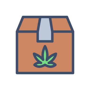 Şeffaf bir arkaplan üzerinde parsel vektör illüstrasyonu. Konsept ve grafik tasarımı için prim kalite simgeleri.. 