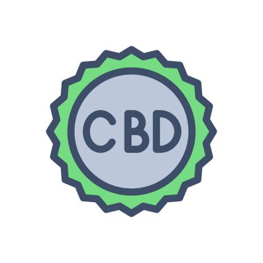 Şeffaf bir arkaplan üzerinde CBD vektör illüstrasyonu. Konsept ve grafik tasarımı için premimium kalite simgeleri..