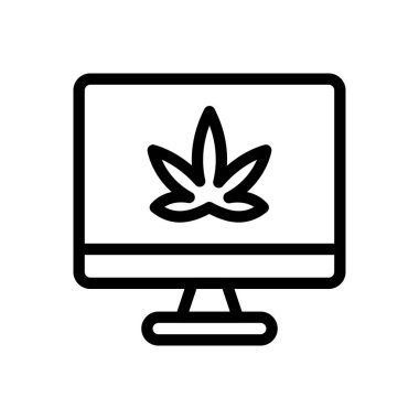 Saydam bir arkaplan üzerinde ekran vektör çizimi. Premium kalite semboller. Konsept ve grafik tasarım için ince çizgi simgesi. 