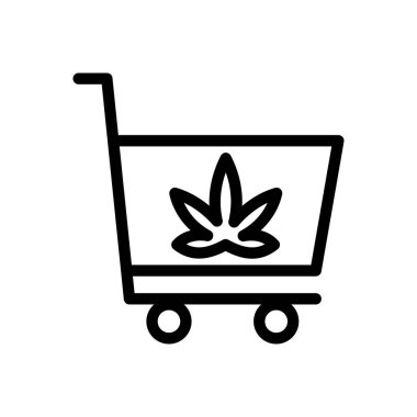 Şeffaf bir arkaplan üzerinde Trolley vektör çizimi. Konsept ve grafik tasarımı için ince çizgi simgesi.. 