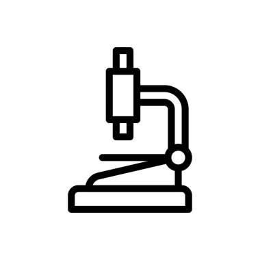 Şeffaf bir arkaplanda mikroskop vektör çizimi. Konsept ve grafik tasarımı için ince çizgi simgesi.. 