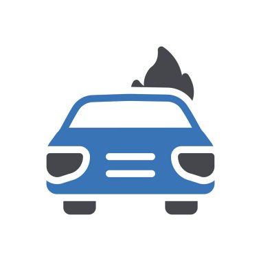 car fire vector illustration on a transparent background.Premium quality symbols.Glyphs icon for concept and graphic design. 