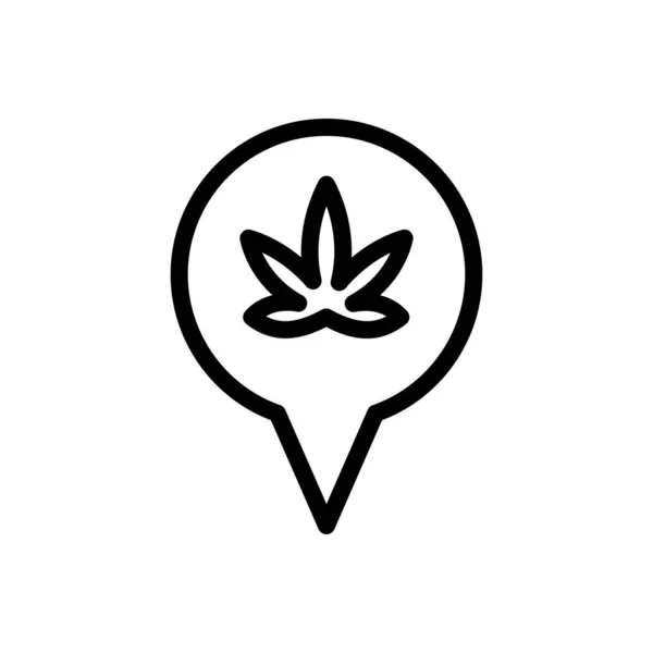 Illustration Vectorielle Localisation Cannabis Sur Fond Transparent Symboles Qualité Premium — Image vectorielle