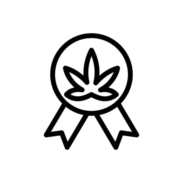 Şeffaf Bir Arkaplanda Marihuana Etiketi Çizimi Konsept Grafik Tasarım Için — Stok Vektör