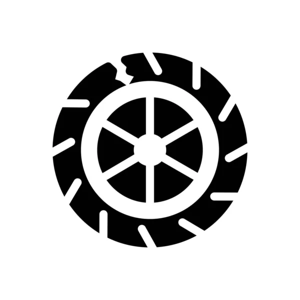 Defekte Reifenvektordarstellung Auf Transparentem Hintergrund Hochwertige Symbole Glyphen Symbol Für — Stockvektor